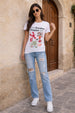 Crazy Sunday White Printed Regular Fit T-Shirt
