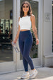 Navy Plain 2 Pocket Skin Fit Legging