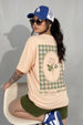 Happy Girl Swanwhite Oversized Graphic Printed T-Shirt