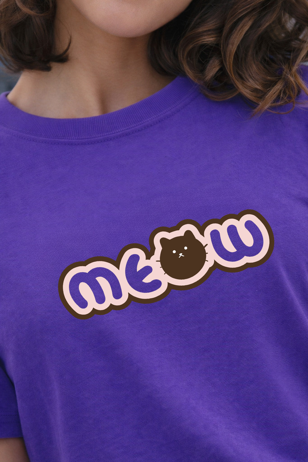 Meow Future Dusk Printed Regular Fit T-Shirt