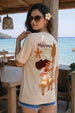 Moana Swan White Oversized Fit Graphic T-Shirt