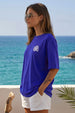 Sea Girl Royal Blue Oversized Fit Graphic T-Shirt