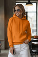 Plain Regular Fit Orange Hoodie