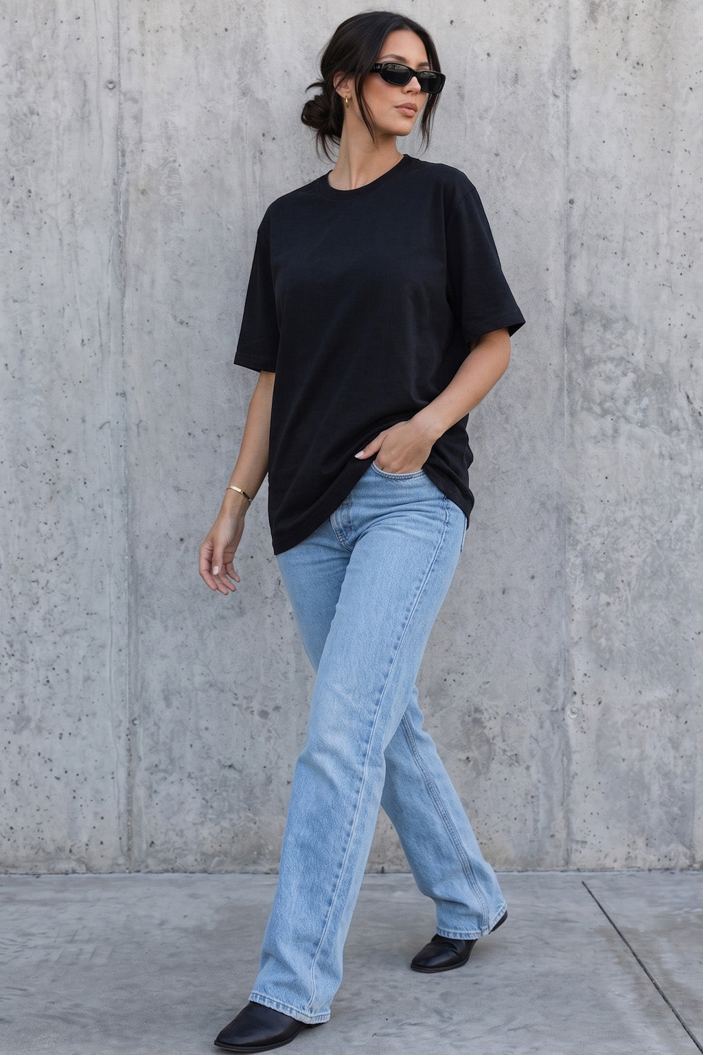 Black Plain Oversized T-Shirt