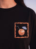 Sun Sand Surf Black Oversized Fit Graphic T-Shirt