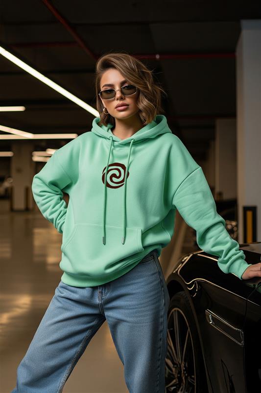 Moana Printed Pista Oversized Hoodie