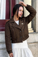 FLURRY BROWN CROPPED JACKET