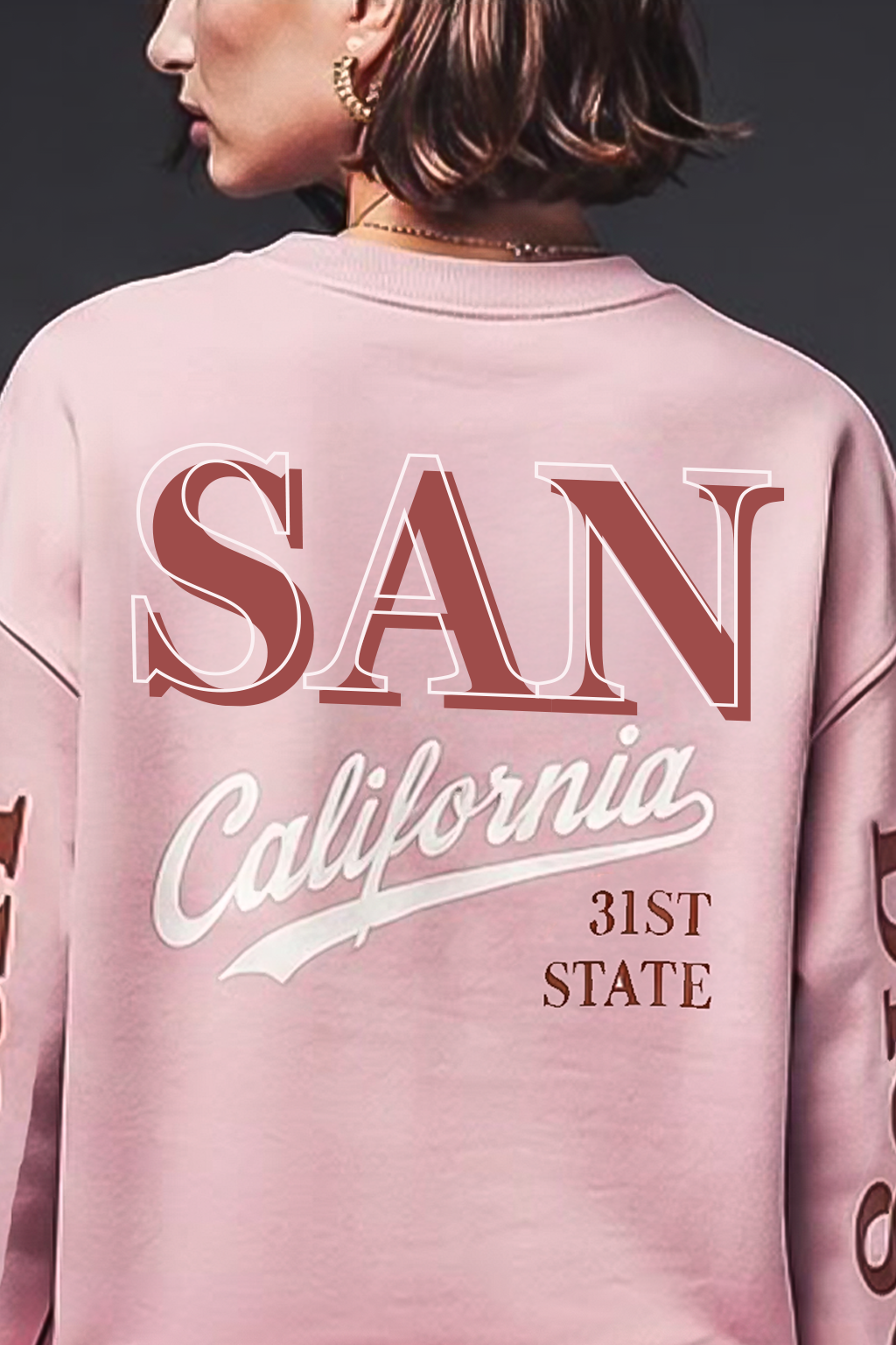 Pale Pink Crop Sweatshirt