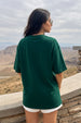 Juneberry Original Green Oversized Fit Graphic T-Shirt