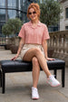 AOP Pink Peach Crop Shirt