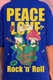 Rock And Roll Royal Blue Oversized Fit Graphic T-Shirt