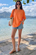 Orange Plain Oversized T-Shirt
