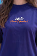 Viva Royal Blue Oversized Fit Printed T-Shirt