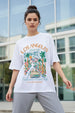 Los Angeles White Oversized Graphic Printed T-Shirt