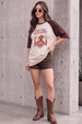 Do You Dare Brown Oversized Graphic T-Shirt