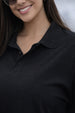 Black Plain Plus Size Polo T-shirt