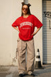 Juneberry Original Red Oversized Fit Graphic T-Shirt