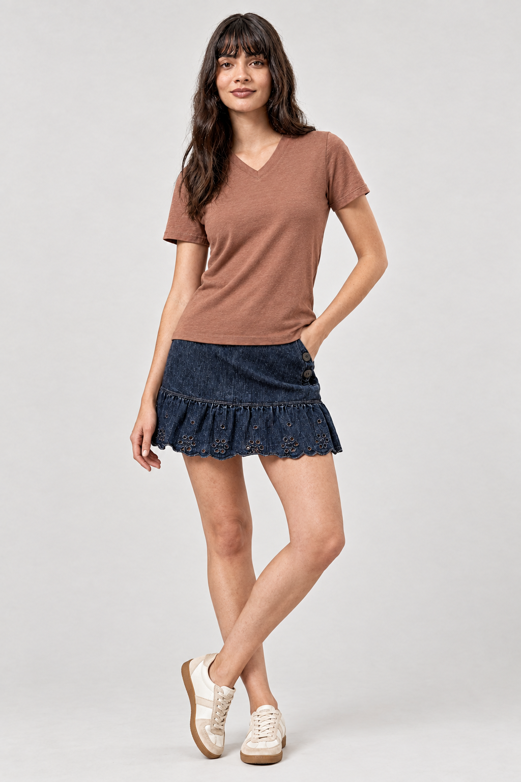 Cork Plain V-Neck Regular Fit T-Shirt