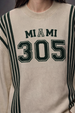 Miami Swanwhite Flatknit Striped Sweatshirt