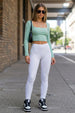 White Regular Fit Plain Legging