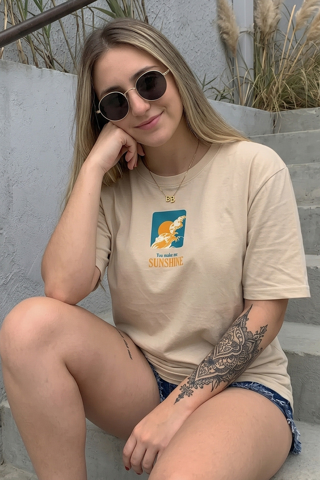 Sunshine Swanwhite Oversized Graphic Printed T-Shirt