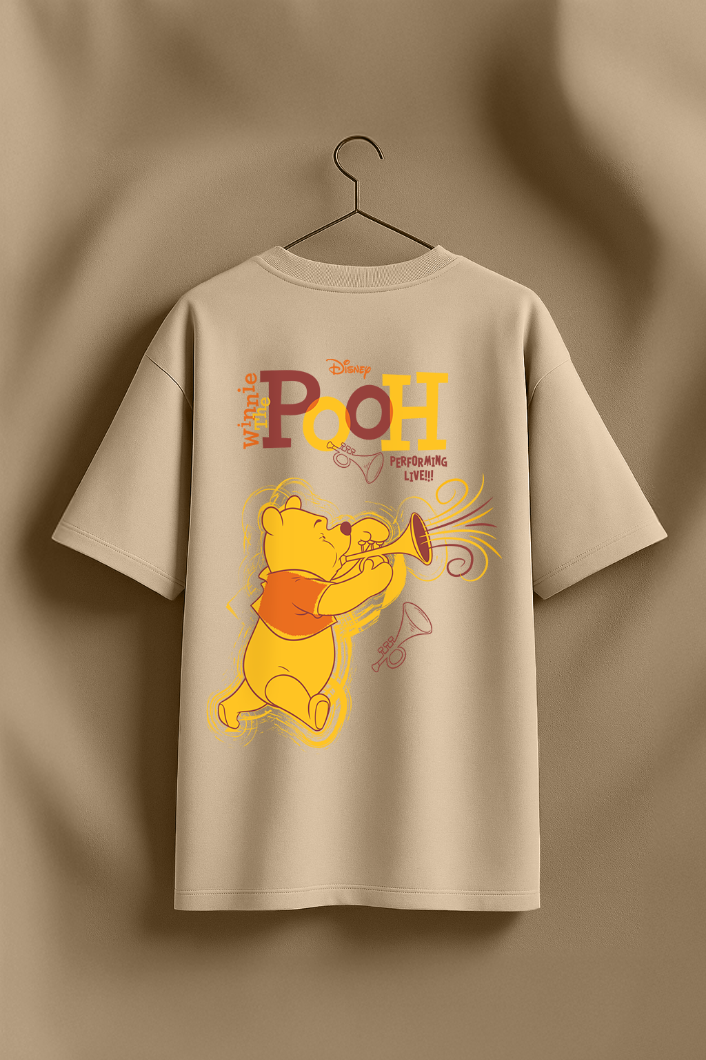 Winnie The Pooh Swan White Oversized Graphic T-Shirt