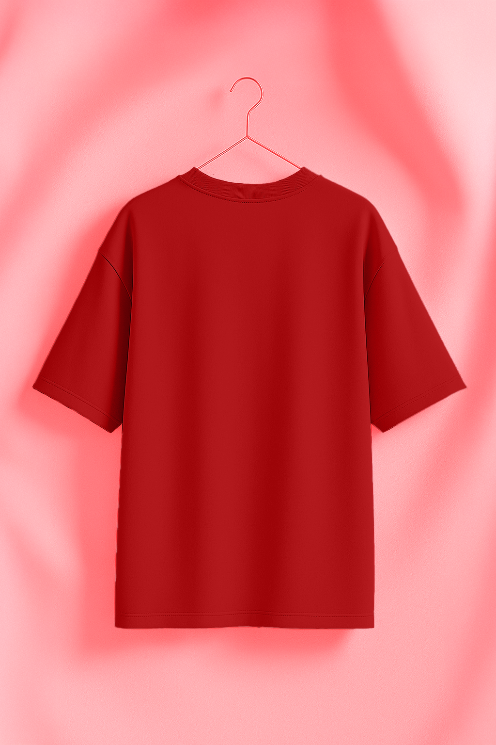 Star War Red Oversized Front Typo Graphic Printed T-Shirt