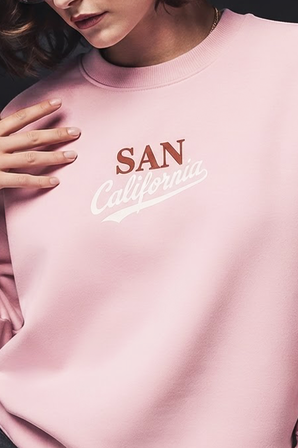 Pale Pink Crop Sweatshirt