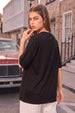 Seaside Patisserie Typographic Printed Oversized Fit Black T-Shirt