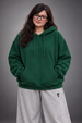 GREEN PLUS SIZE HOODIE