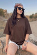 Coffee Brown Plain Oversized T-Shirt