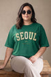 Seoul Green Plus Size Printed T-shirt