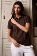 Brown Plain Cotton Regular Slim Fit Polo T-Shirt