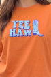 Yee Haw Orange Oversized Graphic T-Shirt
