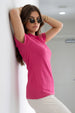 Bright  Pink Plain Cotton Regular Slim Fit Polo T-Shirt