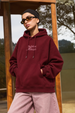 The Velvet Rose Maroon Oversized Printed Hoodie