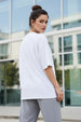 Los Angeles White Oversized Graphic Printed T-Shirt