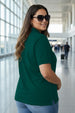 Green Plain Plus Size Polo T-shirt