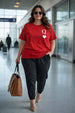Queen Of Hearts Red Plus Size Printed T-shirt