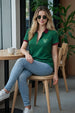 Tennis Club Green Regular Fit Premium Pique Lycra Zipper Polo T-Shirt