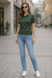 Elite Diamond Olive Regular Fit Flatknit Premium Polo T-Shirt