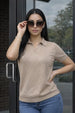 Elite Diamond Beige Regular Fit Flatknit Premium Polo T-Shirt