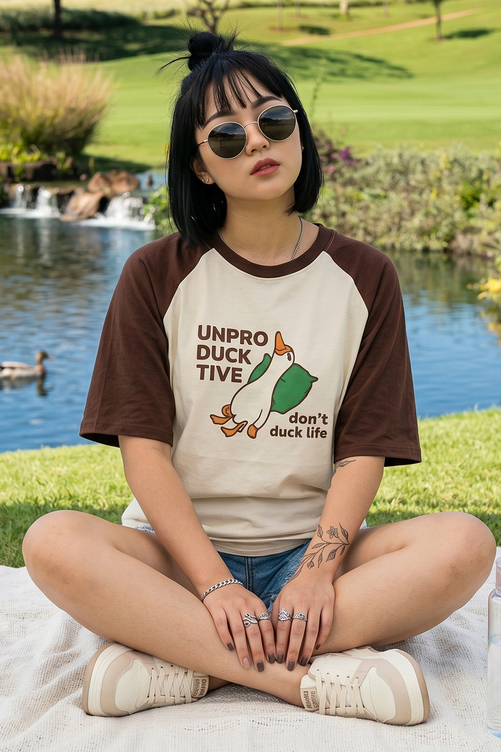 Unproductive Swanwhite Oversized Graphic Printed T-Shirt