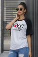 Tokyo Typographic Oversized Fit White Reglan Sleeve T-Shirt
