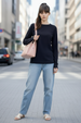 Navy Plain Full Sleeve Regular Fit T-Shirt