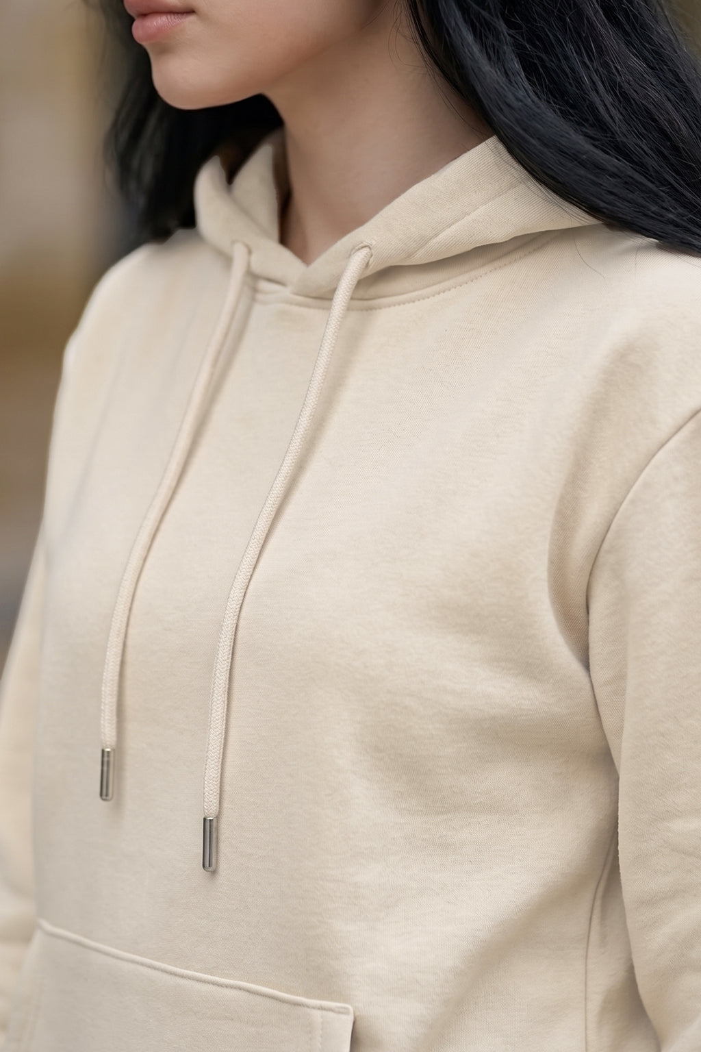 Marshmallow Plain Spun Regular Fit Hoodie