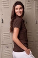 Brown Plain Cotton Regular Slim Fit Polo T-Shirt