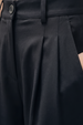 Black High Rise Pleated Wide-Leg  Korean Pants