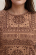 Paisley Beige Plus Size Oversized T-shirt