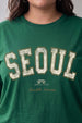Seoul Green Plus Size Printed T-shirt